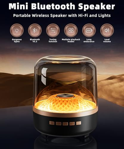 Portable Bluetooth Speaker, TWS Pairing Deep Bass LED Lights, Rechargeable