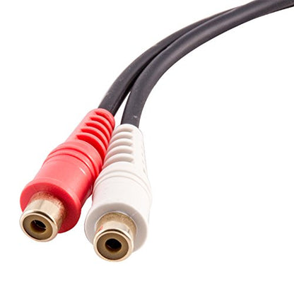 Seismic Audio SA-Y25 6" 3.5mm Female to Dual RCA Female Stereo Splitter Cable - Extender Cord