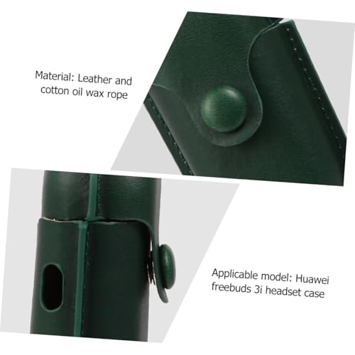 Green Leather Cotton Earphone Case for 3i Wireless Headset