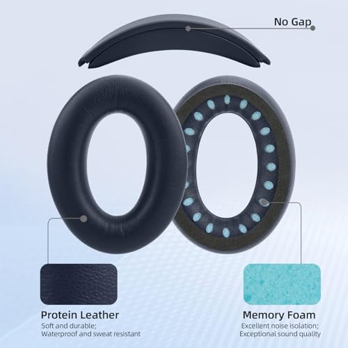 Ear Pads Replacement Headband Cushion Foam for Bose QuietComfort 35 45 (QC35 QC45) Headphones Accessories Easy to Install (Dark Blue) - color: Dark Blue