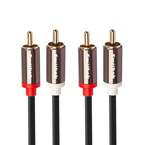 Smithok RCA Cables 2 Pack[Hi-Fi Sound, PVC Jacket, Shielded], 2-Male to 2-Male RCA Audio Stereo Subwoofer Cable Auxiliary Cord for Home Theater,Amplifiers,HDTV,Hi-Fi Systems,Speakers… (3.3Ft/1m) - style: 3.3Ft/1m
