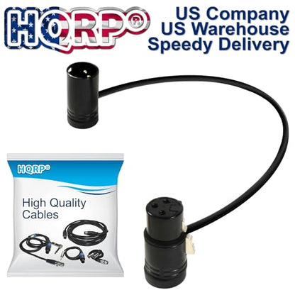 HQRP 2-Pack 3-Pin XLR Female to 3-Pin XLR Male Adjustable-Angle Low-Profile Cables Compatible with Sound Devices 302, 552, 633, 688, 788T Mixer/Recorder, Premium Gold-Plated Male Connector