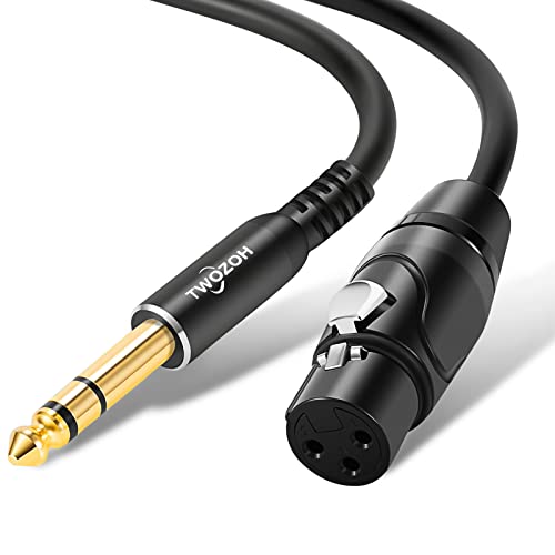 Twozoh XLR Female to 1/4 Inch (6.35mm) TRS Cable, Quarter Inch Jack Balanced to XLR Microphone Cable 60FT (Profesional/HiFi) - color: Female 1-PACK, size: 60FT