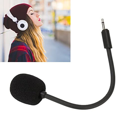 Game Mic Replacement for Gaming Headsets, Noise Cancelling Sponge, Adjustable Microphone Arm, 2.5mm Detachable Boom Microphone