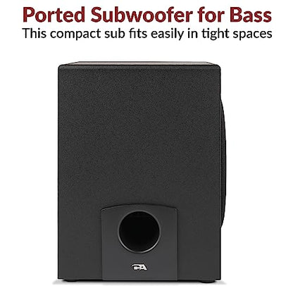 Cyber Acoustics CA-3090 2.1 Speaker System with 18W Subwoofer | Compact 2.1 PC Speaker System with Subwoofer, 18W Peak Power, Adjustable Bass, for Music, Movies, and Gaming