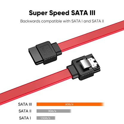CableCreation SATA III Cable,5-Pack 8-Inch SATA III 6.0Gbps 7pin Data Cable - size: 0.6FT, style: 5-Pack/Straight-Straight