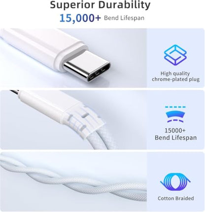 USB c to 3.5mm headphone adapter with charging, 2 in 1 USB C to 3.5mm Aux Audio Jack Dongle with PD 30W Fast Charging Port, Compatible with iPhone 17/16, Galaxy S26/S25, Google Pixel 10/9, for Car AUX