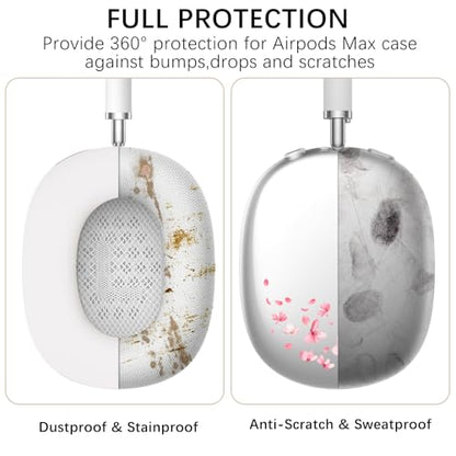 Headphone Cover for AirPods Max, Girly Cute Clear Ear Cups Covers, Silicone Ear Pad Case Headband Cover for Apple AirPods Max (2024/2020), Sakura - color: Sakura-Clear
