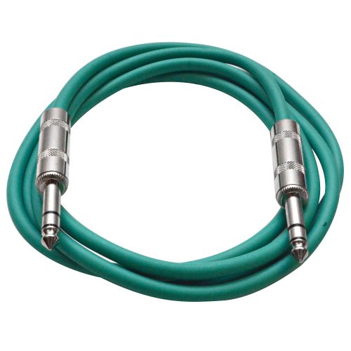Seismic Audio - SATRX-6 - Green 6' 1/4" TRS to 1/4" TRS Patch Cable - color: Green, size: 6 Foot