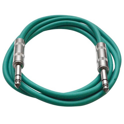 Seismic Audio - SATRX-6 - Green 6' 1/4" TRS to 1/4" TRS Patch Cable - color: Green, size: 6 Foot