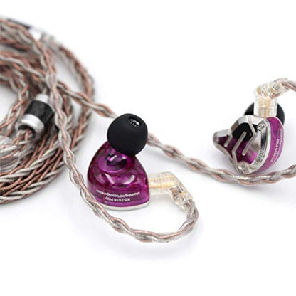 Linsoul TRIPOWIN C8 8-Core Silver Copper Foil Braided Earphone Upgrade Cable, In Ear Monitor Cable, Tinsel Silver Copper Wire, with 3.5mm Audio Jack for Musicial Audiophile(Without Mic, Recessed 2pin) - style: Without Mic Recessed 2pin