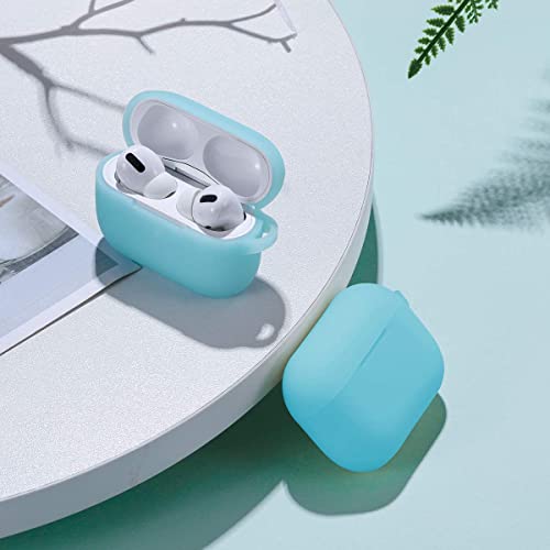 Lerobo for AirPod Pro Case, Silicone Cover with Keychain, Nightglow Blue | Glow-in-the-Dark, Scratch & Dust Resistant, Wireless Charging, Compatible with Apple AirPods Pro 2/1 Case Cover for Women Men - color: Nightglow Blue