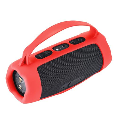 Silicone Case Cover for JBL Charge 5 Wi-Fi/Charge 5 Portable Bluetooth Speaker Protective Sleeve Skin Travel Carrying Case Replacement with Shoulder Strap Wireless Speaker Accessories(red) - color: RED