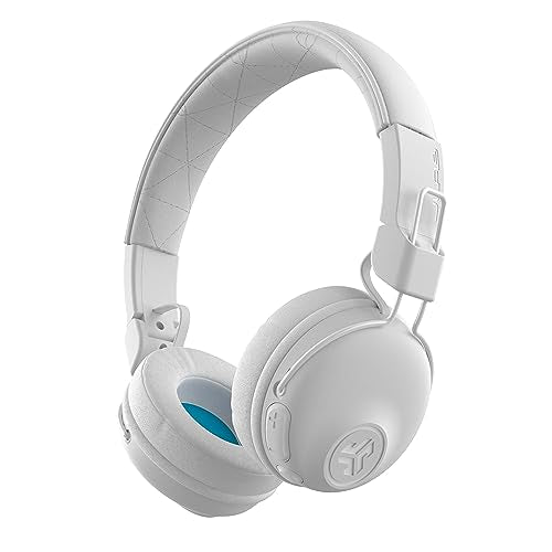 JLab Studio Wireless On-Ear Headphones, White, 30+ Hour Bluetooth 5 Playtime, EQ3 Sound, Ultra-Plush Faux Leather & Cloud Foam Cushions, Track and Volume Controls