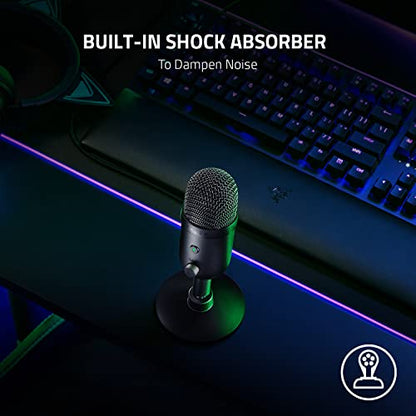Razer Seiren V2 X PC 스트리밍 및 게임용 USB 콘덴서 마이크: 슈퍼카디오이드 픽업 패턴 - 통합 디지털 리미터 - 마이크 모니터링 및 게인 컨트롤 - 내장 충격 흡수 장치