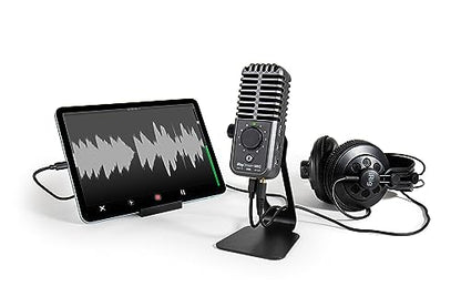 IK Multimedia iRig Stream Mic USB Condenser Microphone with Integrated Audio Interface -Podcast, Gaming for pc, Streaming Plus Audio Mixer