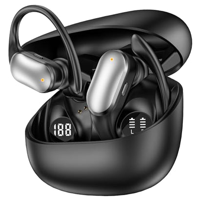 Wireless Earbuds with Earhooks in-Ear Earbuds Bluetooth 5.4 with ENC Noise Cancelling 75Hr Playback IPX7, 2025 Workout Bluetooth Earphones, HiFi Deep Bass Clear Highs Wireless Headphones