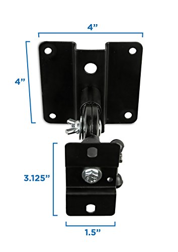 Mount-It! Speaker Mount for Wall and Ceiling, Low Profile Heavy Duty, Anti-Theft, Universal for Channel Surround Sound and Satellite Speakers, Black, 2 Mounts - size: 2 Pack