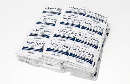Celeste Sani-Com SC3205 Multi-Purpose Telecomm & Mask Cleaning Wipes (Case of 1200) | Individually Wrapped Towelettes for Aviation Headsets & Oxygen Masks | Cleaning & Refreshing