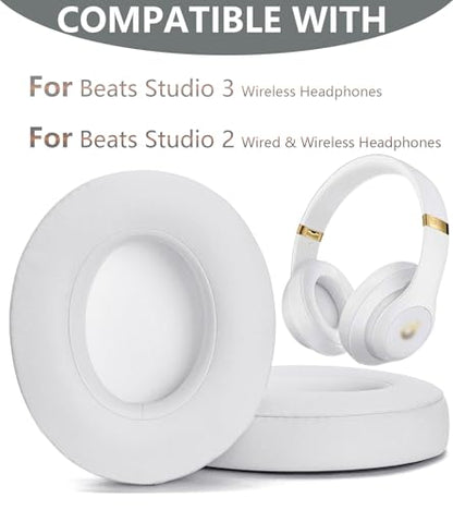 Replacement Ear Pads Compatible with Beats Studio 3 Wireless White - color: White