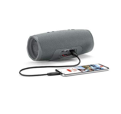 JBL Charge 4 - Waterproof Portable Bluetooth Speaker - Gray | Wireless Bluetooth Streaming, Up to 20 hours of playtime, IPX7 waterproof, JBL Connect, Durable fabric and rugged material - color: Gray