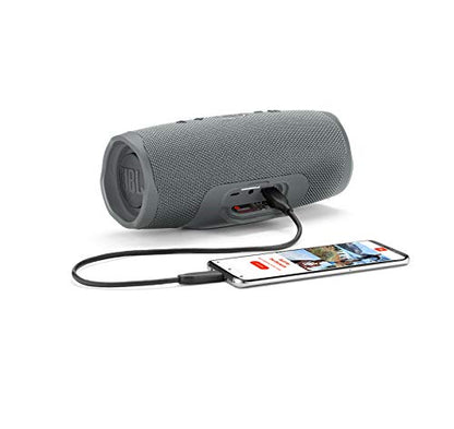 JBL Charge 4 - Waterproof Portable Bluetooth Speaker - Gray | Wireless Bluetooth Streaming, Up to 20 hours of playtime, IPX7 waterproof, JBL Connect, Durable fabric and rugged material - color: Gray