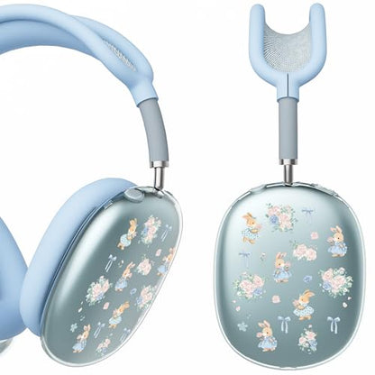 for AirPods Max Headphones Bunny Bow Ear Covers for AirPods Max 2 - color: Bunny Flower C/Blue
