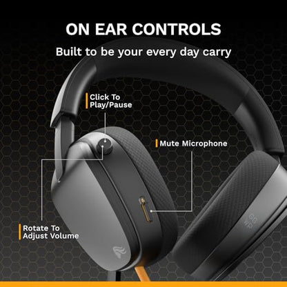 GLORIOUS GHS Eternal - Stereo Gaming Headset for PC, PS5, PS4, Xbox, Switch - Custom Tuned Angled Drivers, Adjustable Crystal Clear Detachable Mic, 3.5mm - Durable, All Day/Night Comfort - Black - color: Black