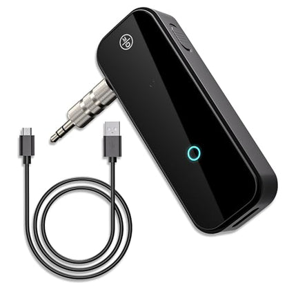 Aux Bluetooth Adapter Portable 3.5mm Blue-tooth Aux Adapter for Car 2 in 1 Wireless Bluetooth Receiver Transmitter for Car/TV Audio/Speakers/Headphones/Stereo System,Hands-Free Call 33FT Working Range