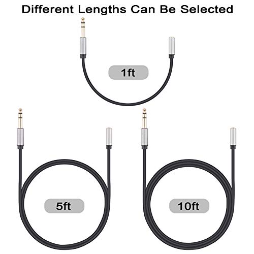 1/4 inch to 3.5mm Female Long Headphone Extension Cable, 6.35mm to 3.5mm (1/8" inch) Female TRS Adapter, Quarter inch to Minijack Female Stereo Cord Converter Connector 10 feet/ 3M - size: 10 ft, style: 3.5mm Female to 1/4" Male
