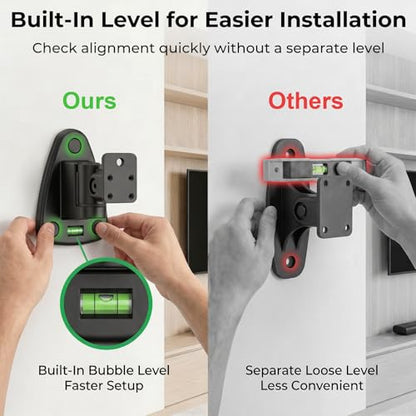 Universal Speaker Wall Mount for Speakers, Vertical 120°, Horizontal 180°Adjustment, Holds up to 30lbs, Compatible with Samsung , LG, Bose, JBL, KEF, Klipsch, Sony, Vizio & Others (2 Packs Black)