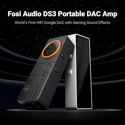Fosi Audio DS3 USB-C DAC HiFi Amp Dongle, Portable Headphone Amplifier with 7.1 Spatial Audio, ES9039Q2M XMOS Powered, DSD512, 3.5mm Single 4.4mm Balanced for PC/Phone/ PS5/ Switch Silver - color: Silver
