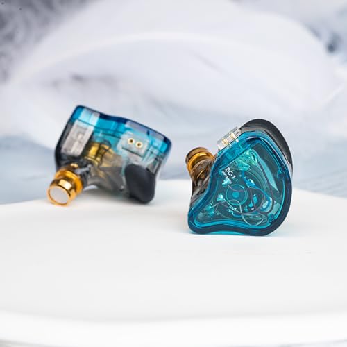 CCZ 멜로디 유선 이어버드 이어폰, hifi 1DD 1BA 드라이버 인이어 헤드폰, 선명하고 깨끗한 사운드의 인이어 모니터, 가수 뮤지션 드러머 스튜디오용 iem 유선 이어버드 (블루, 마이크 없음) - color: 블루., size: 마이크 없음, style: 마이크 없음