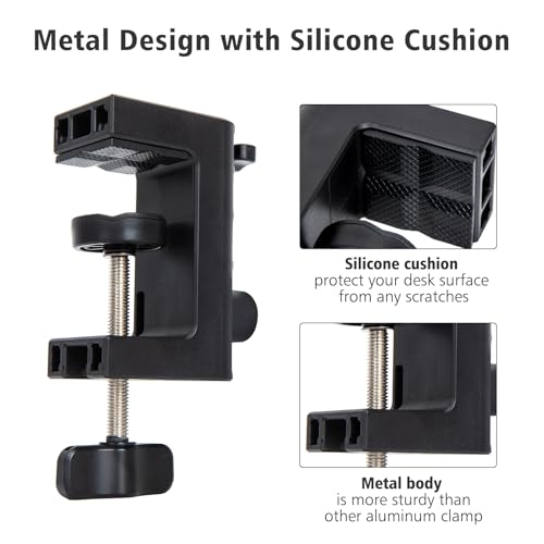 Metal Desk Clamp For Microphone Suspension Boom Scissor Arm Stand Holder with Adjustable Screw by SUNMON - color: Desk Mic Boom Arm Clamp
