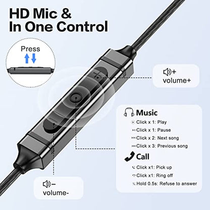 USB C Headphones for Samsung Galaxy S26 S25 S24 Ultra iPhone 17 16 Pro Max | Wired Earbuds Magnetic in-Ear Type C Earphone with Microphone Stereo for S23 S22 A56 A55 A26 A17A16 Pixel 10a Redmi note 15