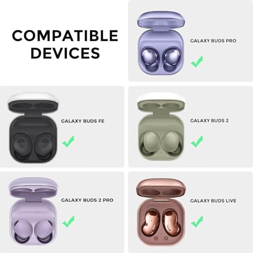 AHASTYLE Samsung Galaxy Buds FE/Galaxy Buds2 Pro Case/Galaxy Buds 2 Case | Galaxy Buds Pro Case/Galaxy Buds Live Case Shock-Proof Rugged Protective Cover Case Support Wireless Charging (Black) - color: Galaxy Buds FE/2 Pro/2/Pro/Live, Army Black