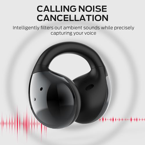Monster Open Ear AC600 Headphones, Bluetooth 5.4 Wireless Earbuds with HiFi Stereo, Clip-On Earbuds with ENC Clear Call, 21H Playtime, IPX6 Waterproof Wireless Headphones for Outdoor Exercise,Black