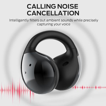 Monster Open Ear AC600 Headphones, Bluetooth 5.4 Wireless Earbuds with HiFi Stereo, Clip-On Earbuds with ENC Clear Call, 21H Playtime, IPX6 Waterproof Wireless Headphones for Outdoor Exercise,Black