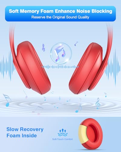 FEYCH Replacement Ear Pads for Beats Studio 3 & Studio 2 Wireless Over Ear Headphone -Red - color: Red