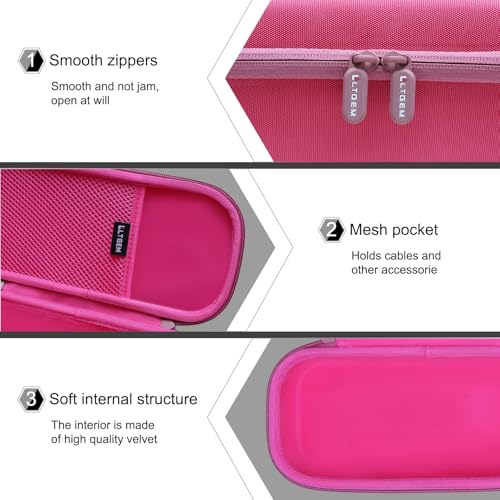 L LTGEM Speaker Case Compatible with JLab JBuds Party Portable Bluetooth Speaker, Office Travel Carrying Storage Bag - Pink(Case Only) - color: Pink
