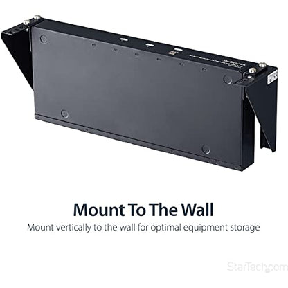 StarTech 2U Vertical Wall-Mount Rack Bracket, 19in, 125lb, TAA (RK219WALLV) | Open-frame L-shaped bracket for network, Server, Data and AV equipment, EIA-310, 56.7kg, W/hardware - size: 2U