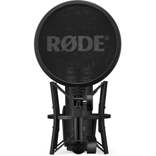 Rode NT1 Signature Series Large-Diaphragm Condenser Microphone (Black) Bundle with MS-5230F Tripod Microphone Stand with Fixed Boom and Polsen Studio Monitor Headphones