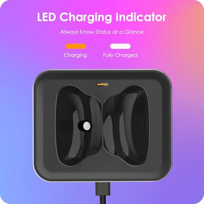 Headphone Charging Station for AirPods Max 1 & 2 - Magnetic Charger Dock with Lightning & USB-C Connectors, LED Indicator, Easy Drop-in Charging (Space Gray) - color: Space Gray