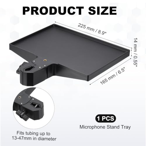 Microphone Stand Tray 8.9x6.5in Plastic Tray Black 2Pcs - color: Black, size: 8.9x6.5in