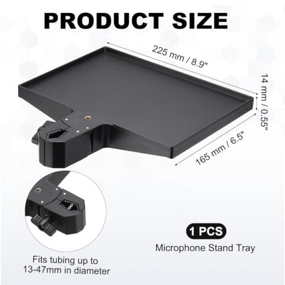 Microphone Stand Tray 8.9x6.5in Microphone Stand Plastic Tray Black - color: Black, size: 8.9x6.5in