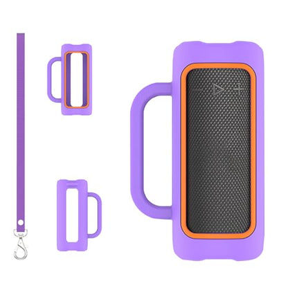 for JBL Grip Bluetooth Speaker Case– Soft Silicone Protective Cover,Dustproof Shockproof Anti-Scratch Sleeve for JBL Grip Wearable Speaker,Purple
