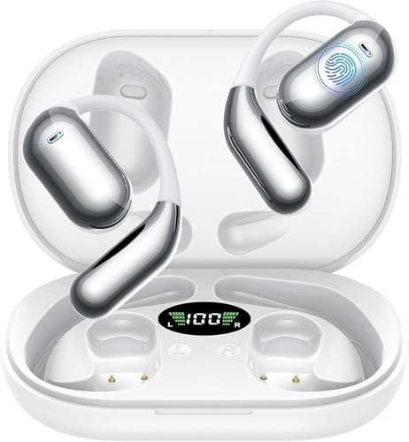 Paekole Open Ear Earbuds, Bluetooth 6.1 Earbuds | Secure Earhooks for Running, Cycling & Workout