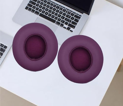 Headphone Replacement Ear Pad Cover Compatible with Beats by Dre Solo3 Solo2 Wired Wireless Headphones Protein Leather Memory Foam Headphone Cushion Ear Muffs-Magenta - color: magenta
