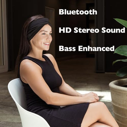 Bluetooth Headband Headphones for Women, Wireless Headband Headphones for Yoga, Running, Work, Sport, Over Ear, HD Stereo, 11H Playtime, Noise Isolation, Built-in Mic, Black | Wireless, HD Stereo, 11H Playtime, Noise Isolation, Built-in Mic