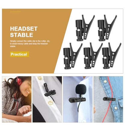 Gatuida 5Pcs Headphone Cable Clip Headset Microphone mic Stand Microphone Wire Clips Earphone s Headphone Cord Holder Fixing Stand Headphones Adapter abs Major